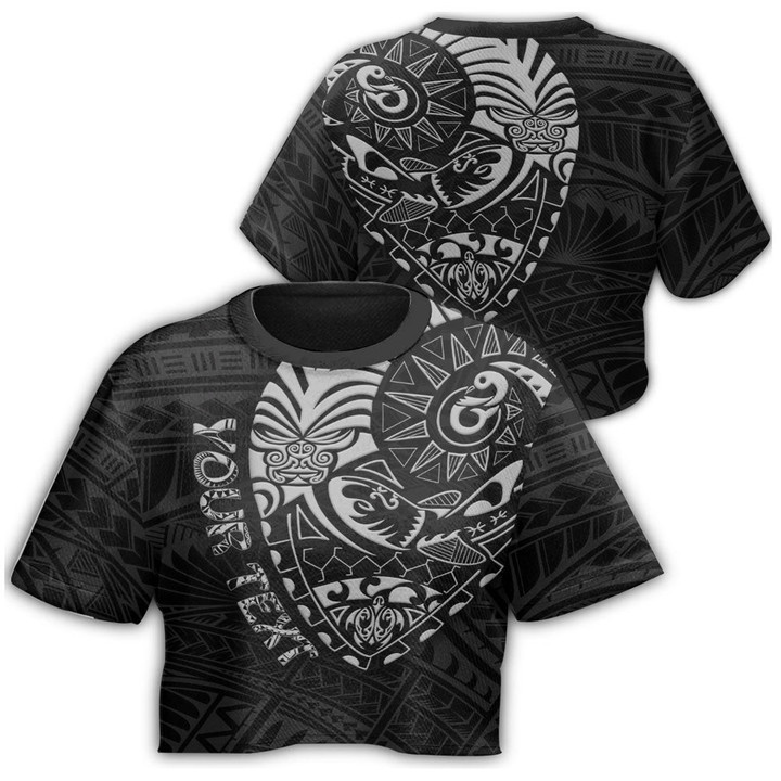 Maori Fern Symbol Croptop T-shirt A95 | 1sttheworld