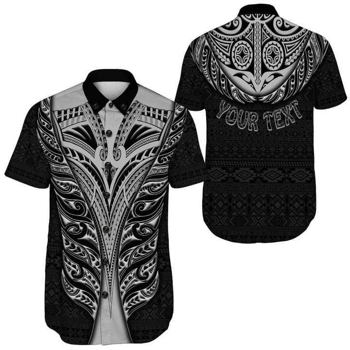 Maori Fern Neck Short Sleeve Shirt A95 | 1sttheworld