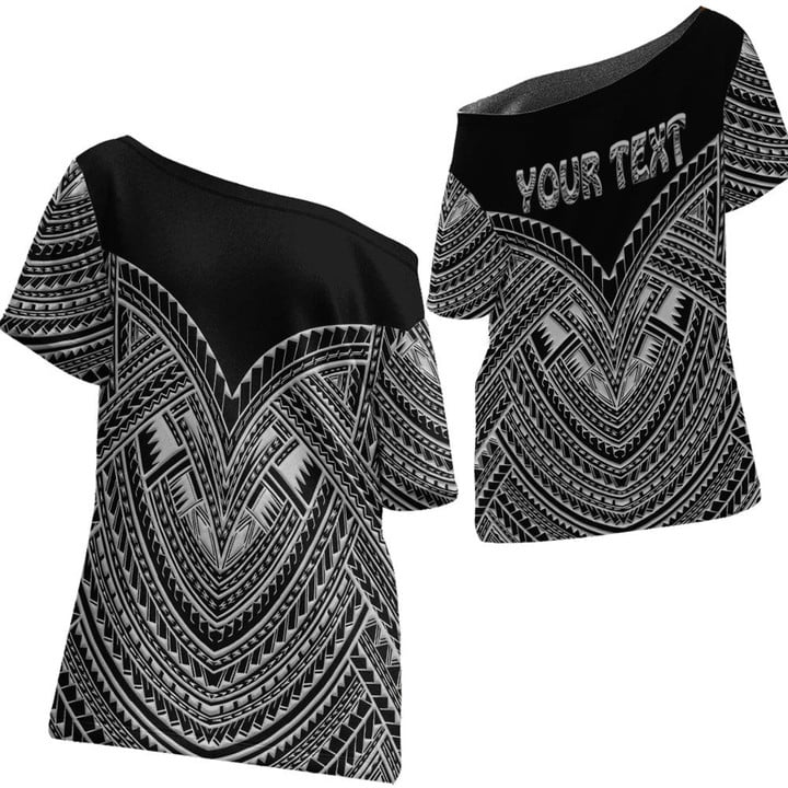 Maori Pattern Off Shoulder T-Shirt A95 | 1sttheworld