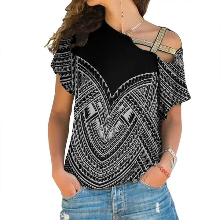Maori Pattern One Shoulder Shirt A95 | 1sttheworld