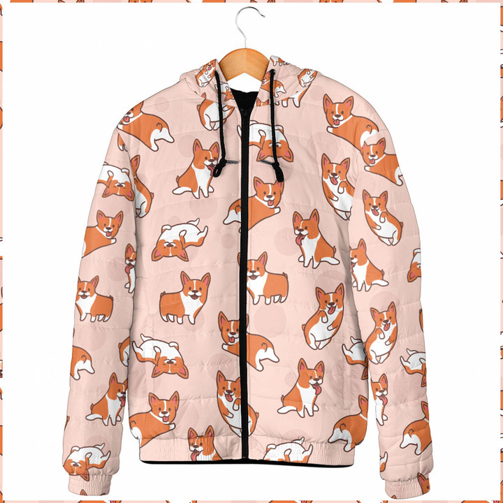 1sttheworld Clothing - Cartoon Corgi Dog - Hooded Padded Jacket A7 | 1sttheworld