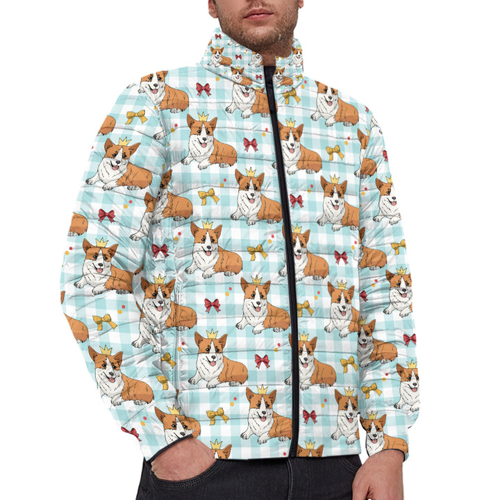 1sttheworld Clothing - Corgi Dog with Crown - Padded Jacket A7 | 1sttheworld