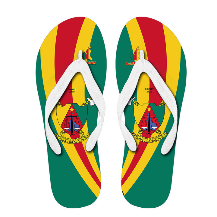 1sttheworld Flip Flop - Cameroon Special Flag Flip Flop A35