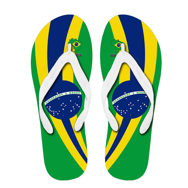 1sttheworld Flip Flop - Brazil Special Flag Flip Flop A35