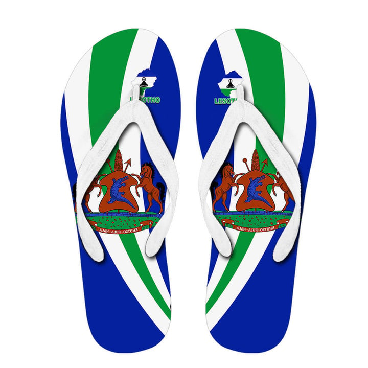 1sttheworld Flip Flop - Lesotho Special Flag Flip Flop A35