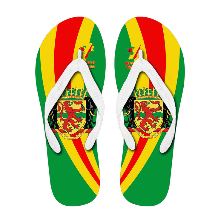 1sttheworld Flip Flop - Republic Of The Congo Special Flag Flip Flop A35