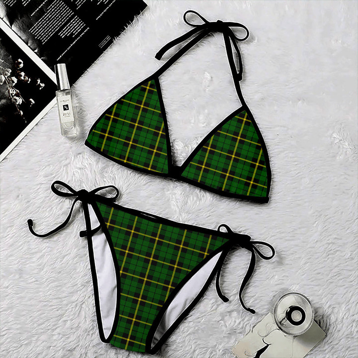 1sttheworld Clothing - Wallace Hunting   Green Tartan 2 Piece Bikini A35