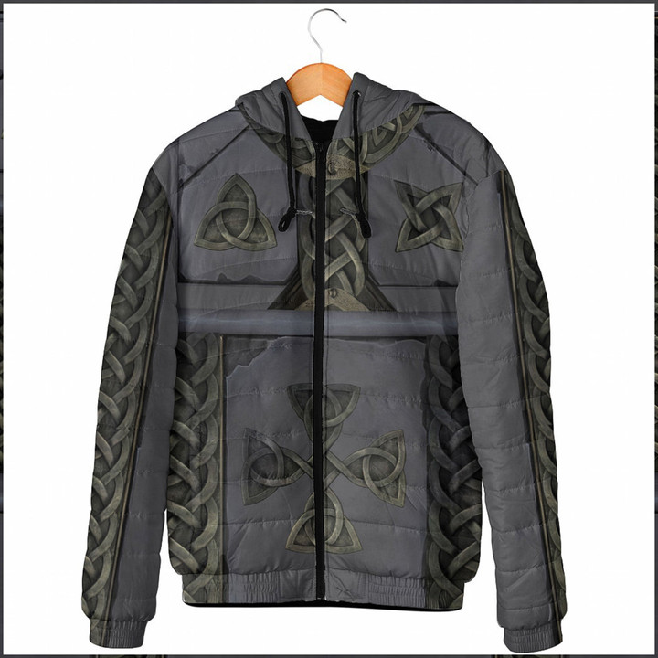 Celtic Knot Style Hooded Padded Jacket A94 | 1stIreland