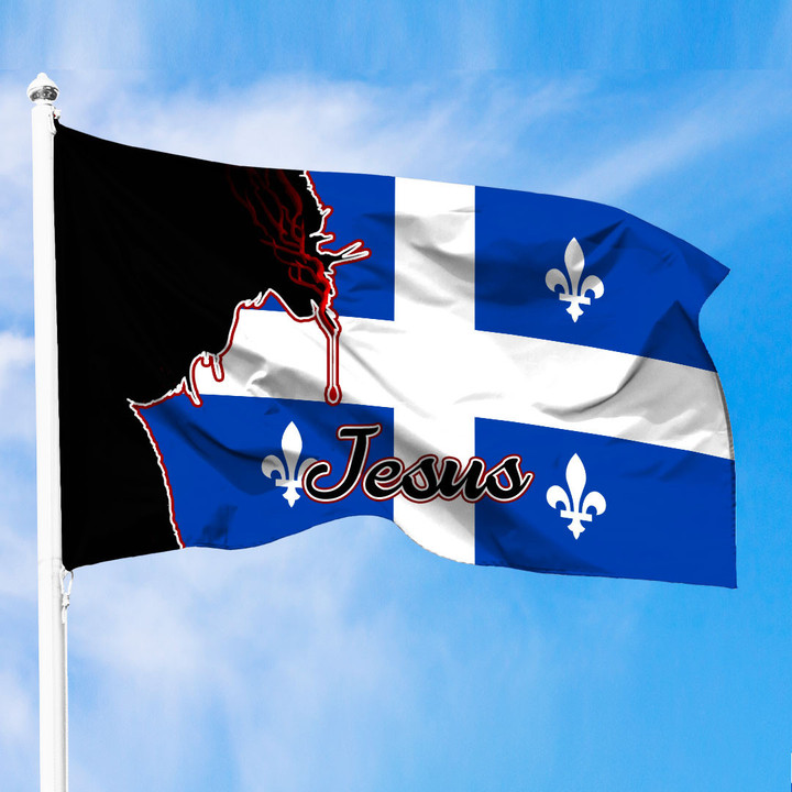 1sttheworld Premium Flag - Canada Of Quebec Jesus Premium Flag A7 | 1sttheworld