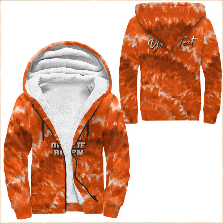 1sttheworld Clothing - Netherlands King's Day - Oranje Boven Tie Dye Style - Sherpa Hoodies A7 | 1sttheworld