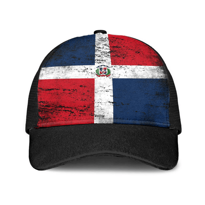 1sttheworld Cap - Dominican Republic Mesh Back Cap - Special Grunge Style A7 | 1sttheworld