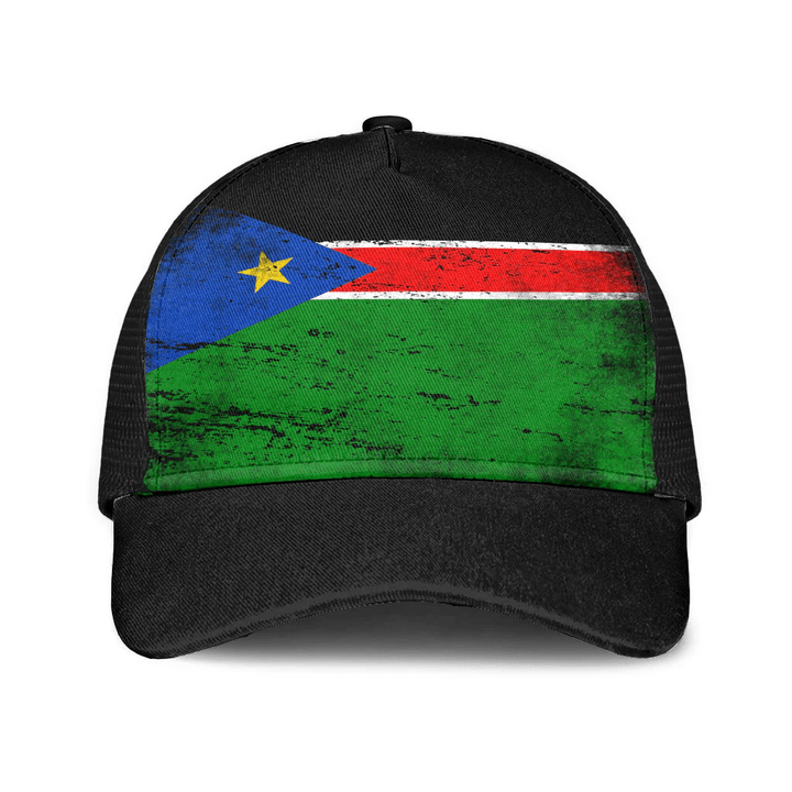 1sttheworld Cap - South Sudan Mesh Back Cap - Special Grunge Style A7 | 1sttheworld