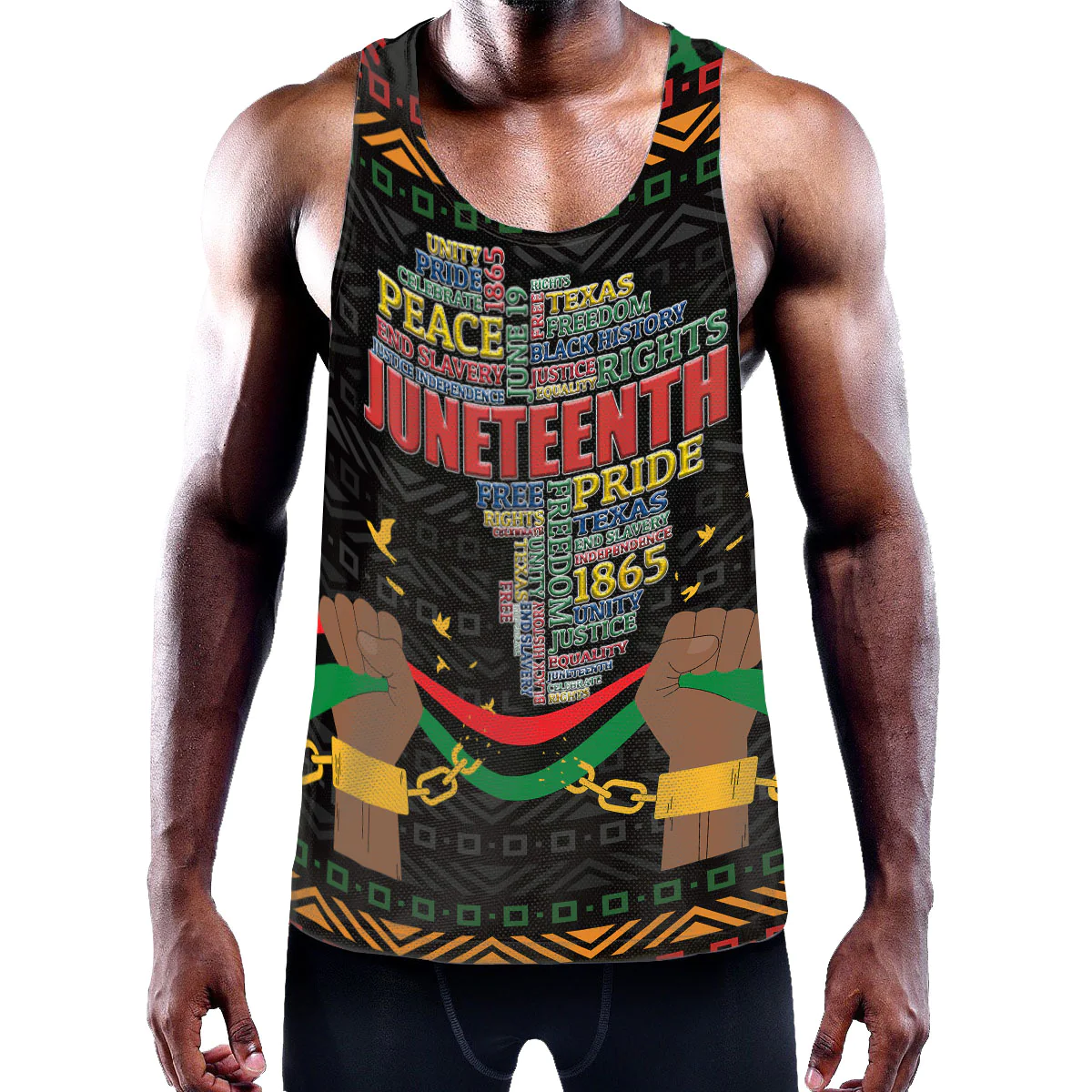1sttheworld Clothing - Face Color Juneteenth Juneteenth Chemistry Men's Slim Y-Back Muscle Tank Top A95