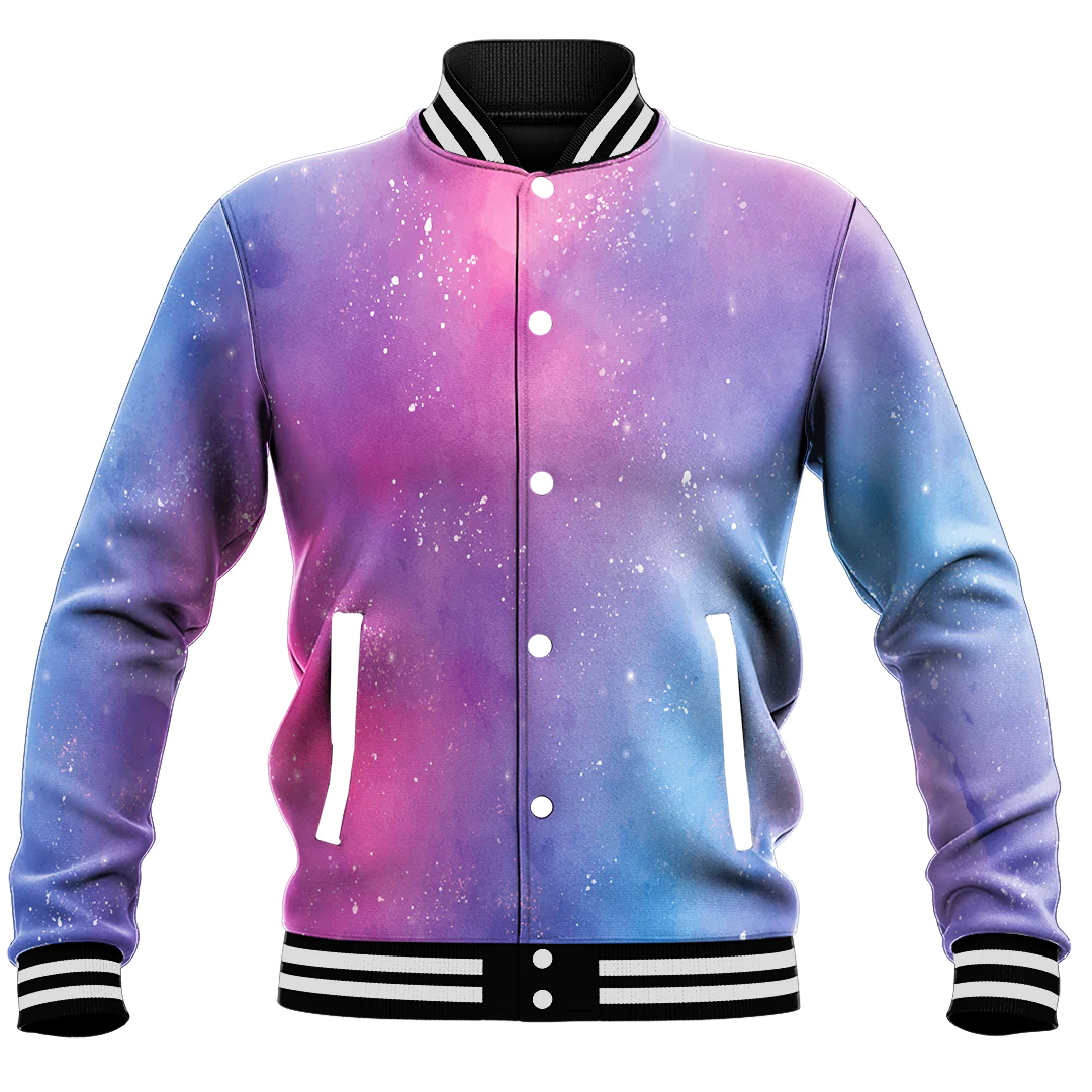 1sttheworld Clothing - Galaxy Background Stellar Sky Watercolor Baseball Jacket Galaxy A35