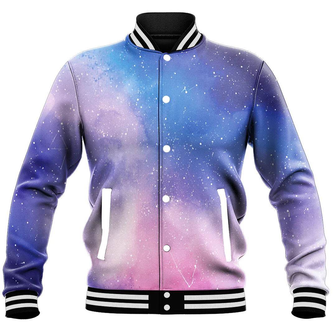 1sttheworld Clothing - Creative Watercolor Galaxy Background Baseball Jacket Galaxy A35