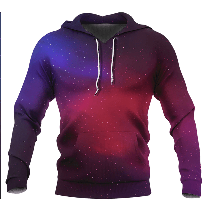1sttheworld Clothing - Abstract Cosmic Background With Stars Hoodie Galaxy A35