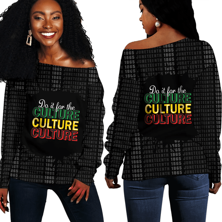 1sttheworld Clothing - Do It For The Culture Off Shoulder Sweaters A31