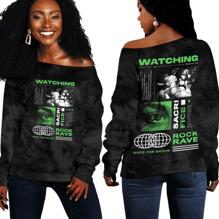 1sttheworld Clothing - Watching Scarface - Off Shoulder Sweaters A7 | 1sttheworld
