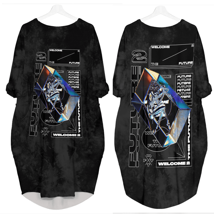 1sttheworld Clothing - Welcome to Future - Batwing Pocket Dress A7 | 1sttheworld