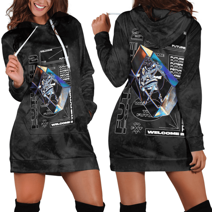 1sttheworld Clothing - Welcome to Future - Hoodie Dress A7 | 1sttheworld