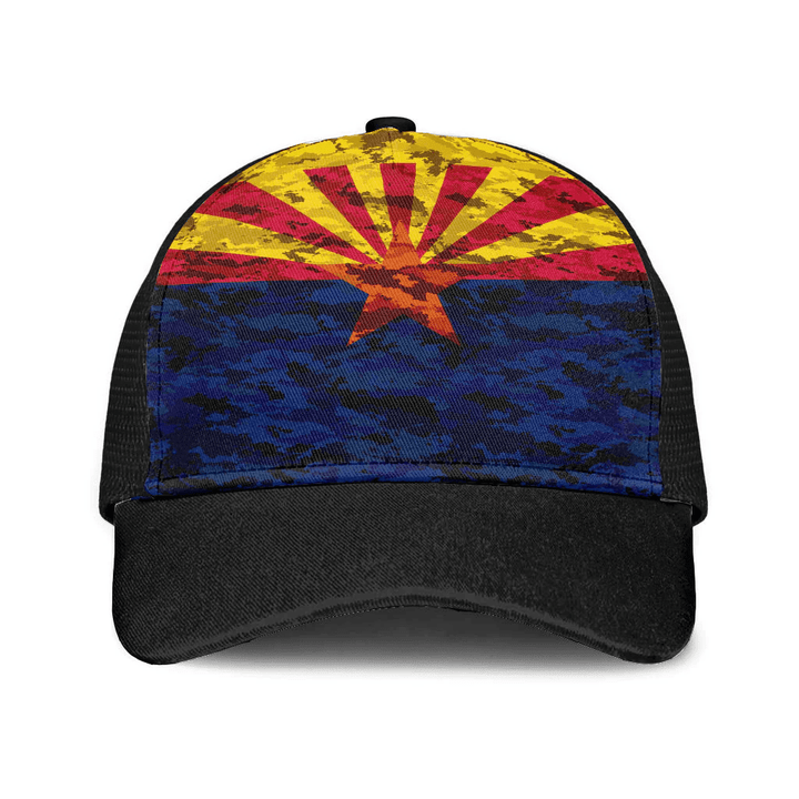 1sttheworld Cap - Flag Of Arizona Mesh Back Cap - Camo Style A7 | 1sttheworld