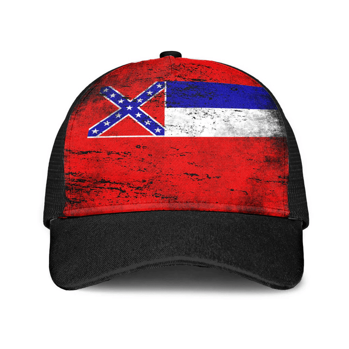 1sttheworld Cap - Flag Of Mississippi 1996 - 2001 Mesh Back Cap - Special Grunge Style A7 | 1sttheworld