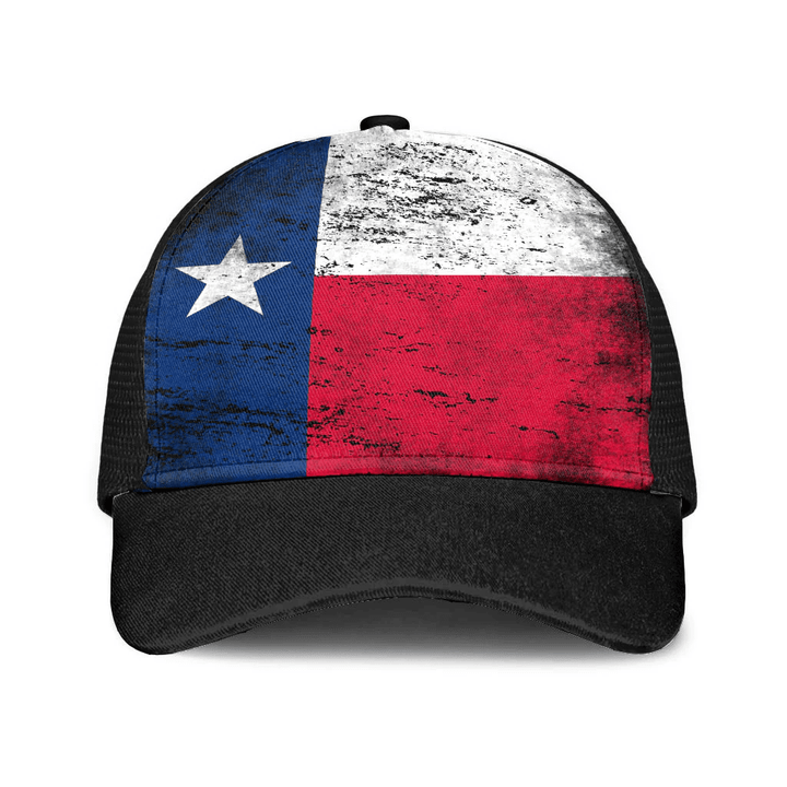 1sttheworld Cap - Flag Of Texas Mesh Back Cap - Special Grunge Style A7 | 1sttheworld