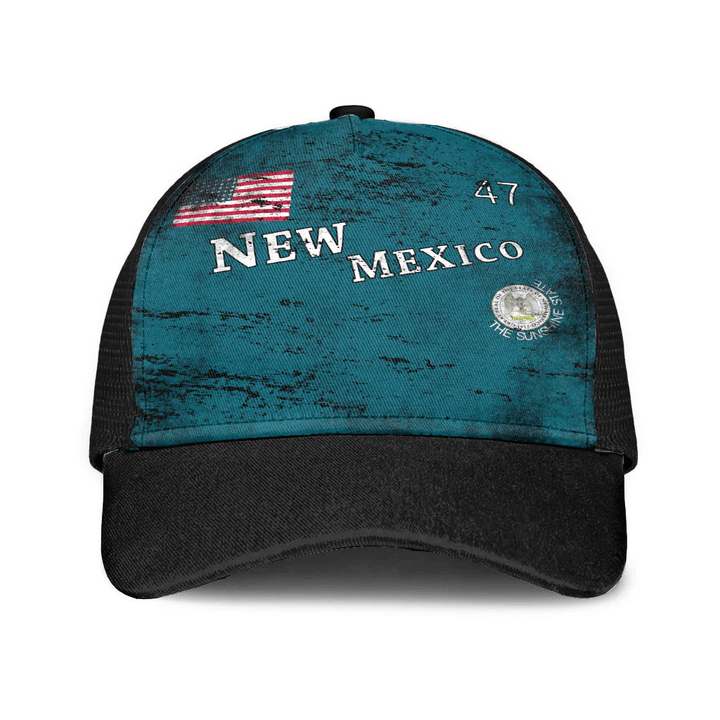 1sttheworld Cap - Flag Of New Mexico 1912 - 1925 Mesh Back Cap - Special Grunge Style A7 | 1sttheworld