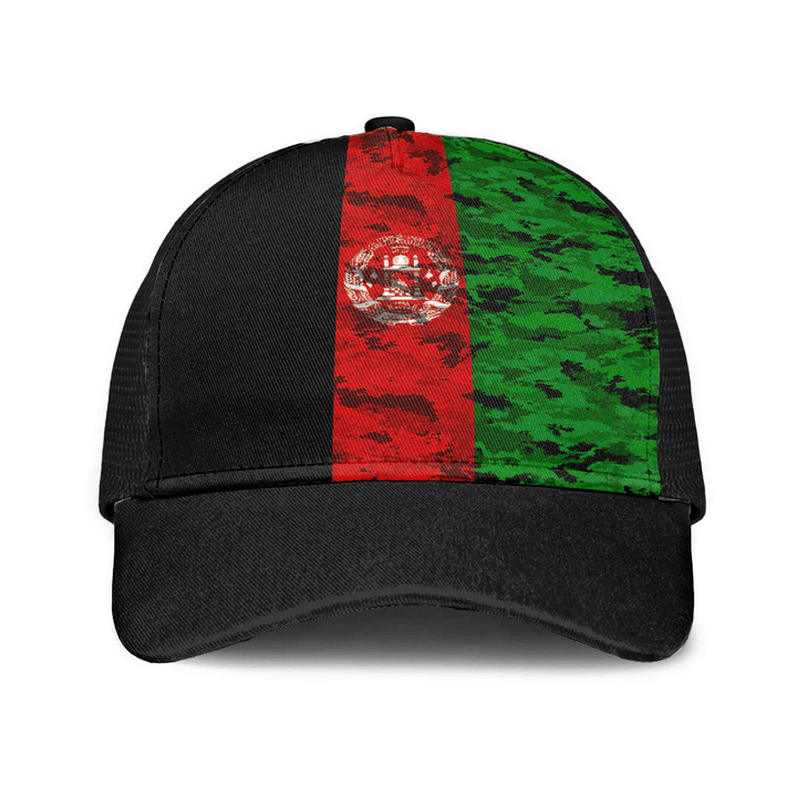 1sttheworld Cap - Flag Of Afghanistan Mesh Back Cap - Camo Style A7 | 1sttheworld