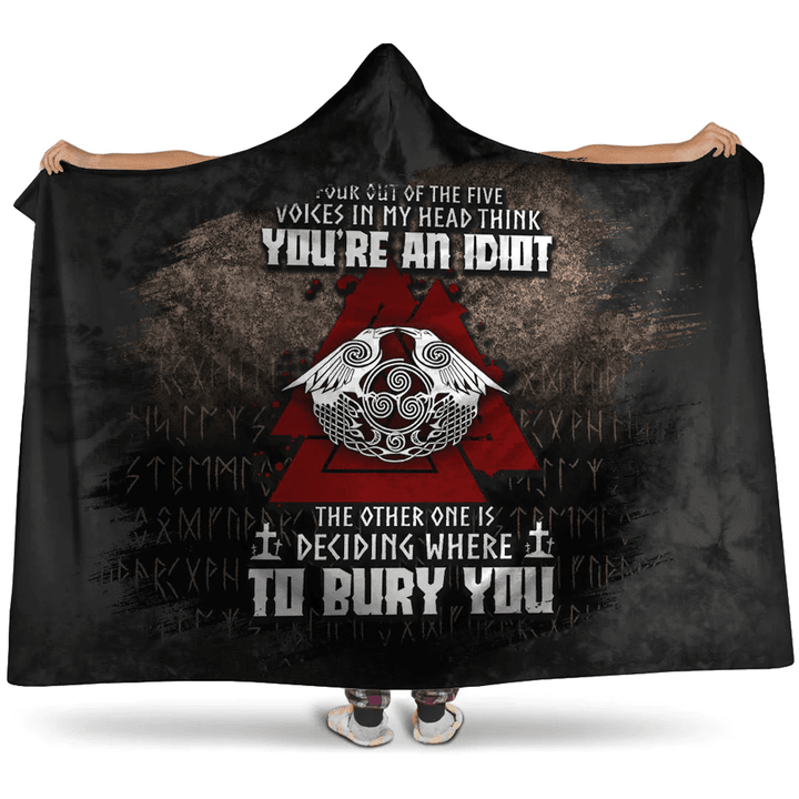 1sttheworld Hooded Blanket - You Are An Idiot Vikings Hooded Blanket A7 | 1sttheworld