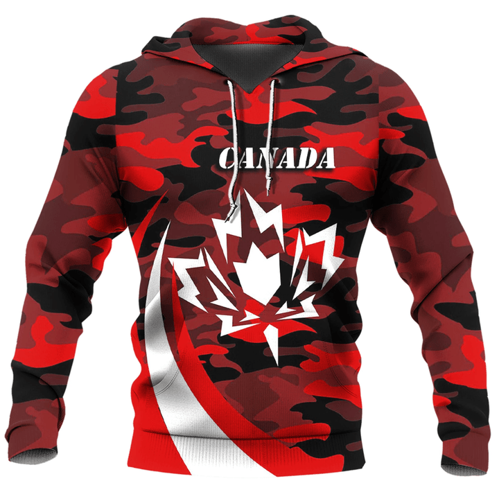 Canada Red Camo and Leaf Hoodie A35 | 1sttheworld