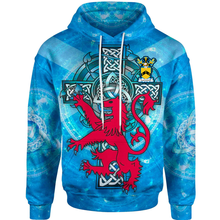1sttheworld Hoodie - Learmonth Hoodie - Scottish Lion With Celtic Cross A7 | 1sttheworld