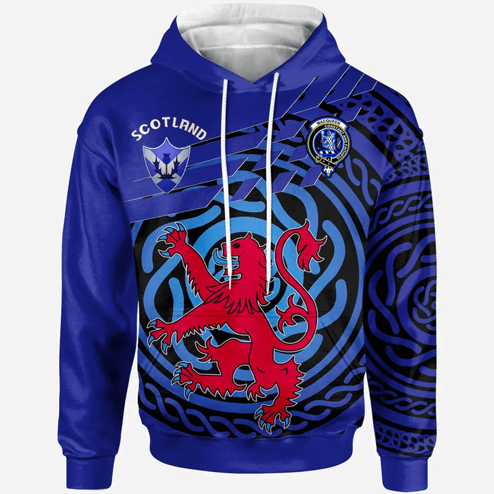 1sttheworld Hoodie - MacQueen Scottish Family Crest Hoodie - Scotland Symbol With Celtic Patterns A7 | 1sttheworld