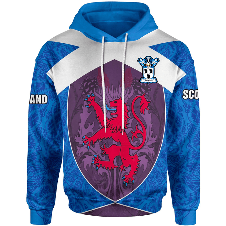 1sttheworld Hoodie - Turnbull Hoodie - Scottish Lion with Celtic Patterns A7 | 1sttheworld