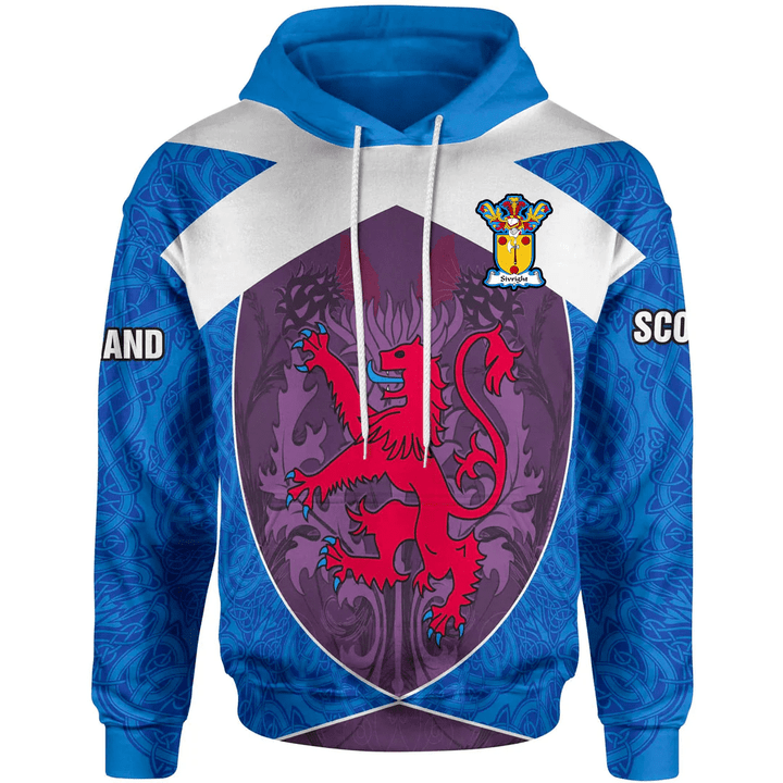 1sttheworld Hoodie - Sivright Hoodie - Scottish Lion with Celtic Patterns A7 | 1sttheworld