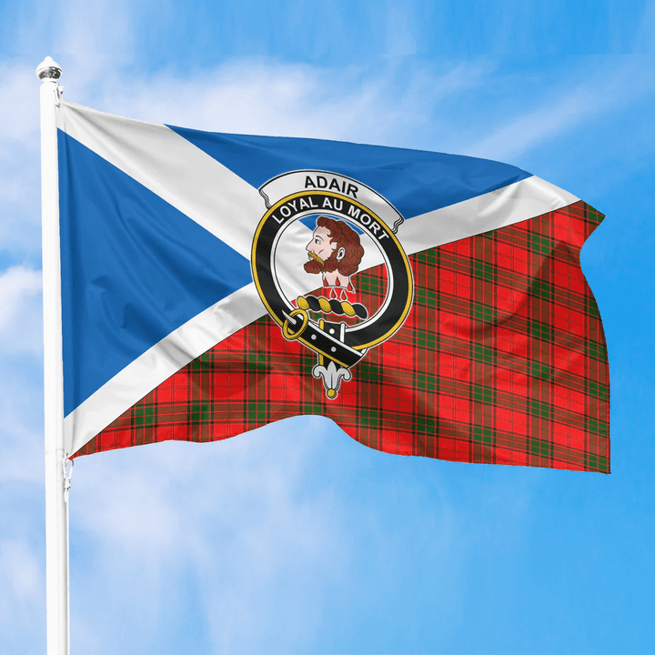 1sttheworld Flag - Scotland Flag and Adair Crest and Tartan Family All Over Print Flag A35