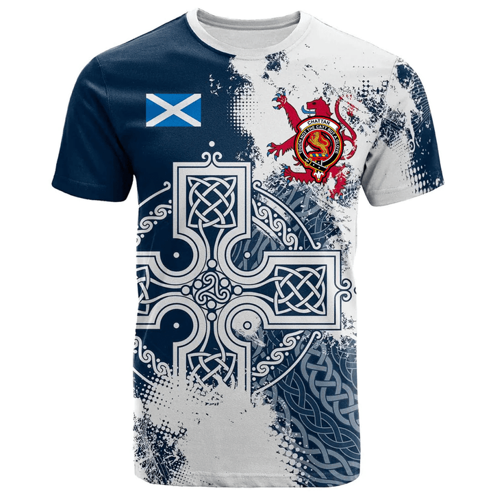 1sttheworld Tee - Chattan Scottish Family Crest Scottish Celtic Cross ...