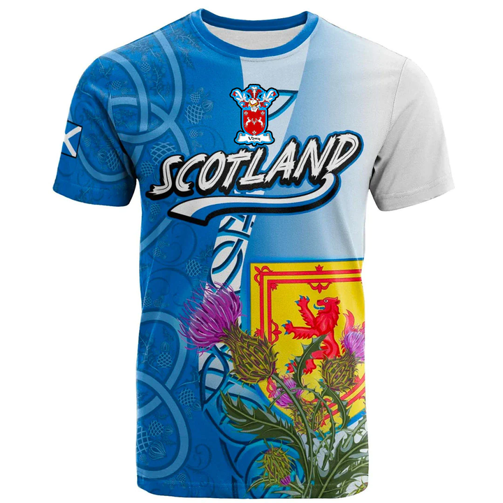 1sttheworld Tee - Udny Family Crest Scotland Thistle and Coat of Arms T-Shirt A7 | 1sttheworld