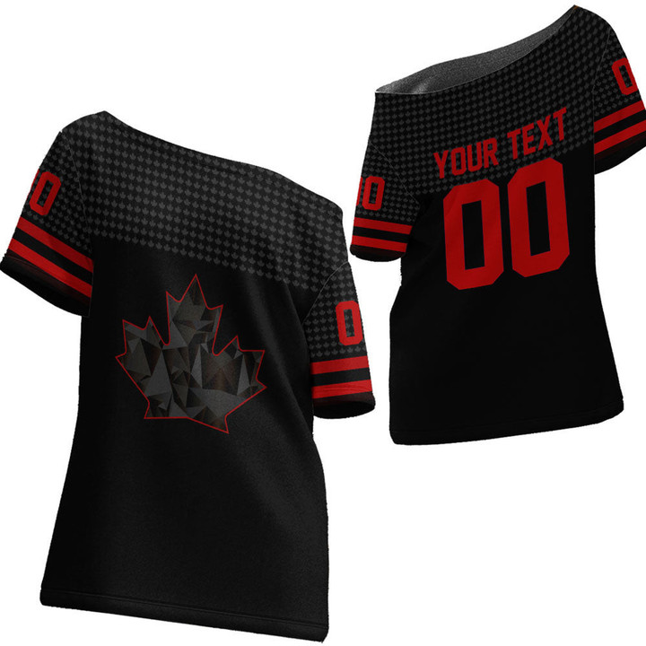 1sttheworld Clothing - (Custom) Canada Team Hockey Jersey Style - New - Off Shoulder T-Shirt A7 | 1sttheworld