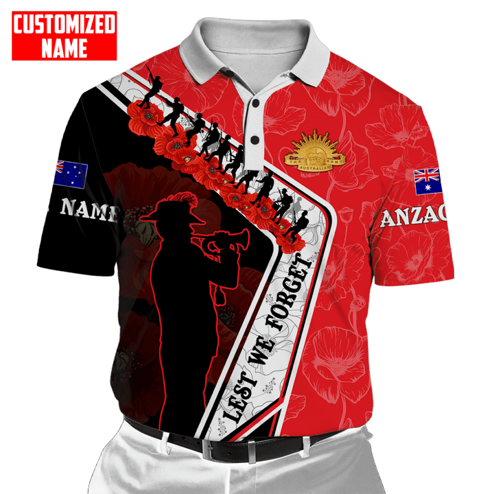 1sttheworld Anzac Day Clothing - Anzac Day 2023 New Zealand Army 3D Polo Shirt