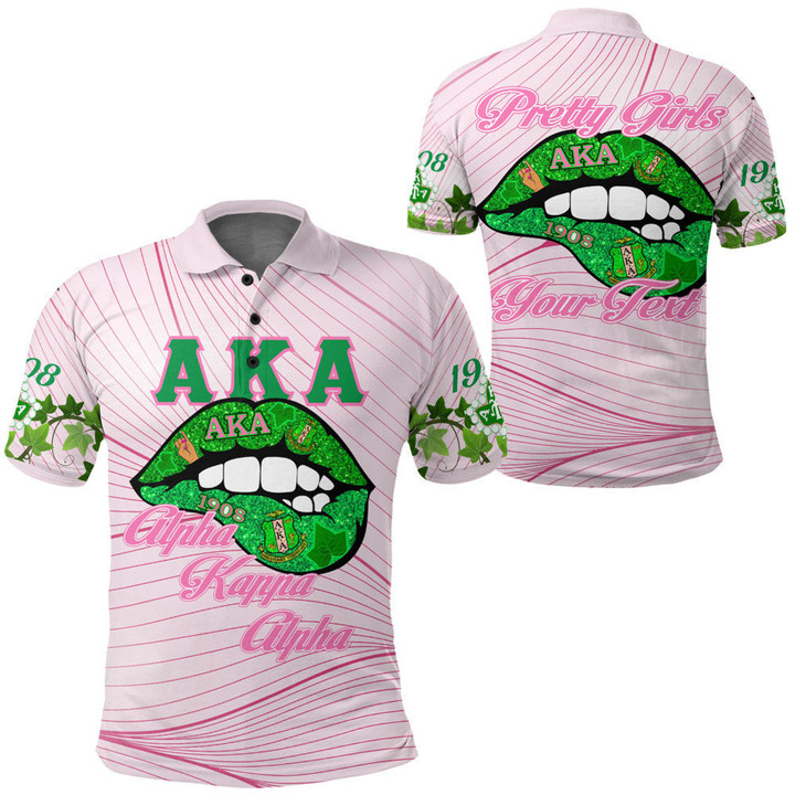 1sttheworld Clothing - (Custom) AKA Sororities Lips Polo Shirts A7