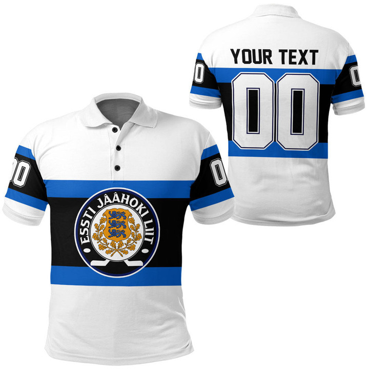1sttheworld Clothing - (Custom) Estonia Hockey Jersey Style - Polo Shirts A7