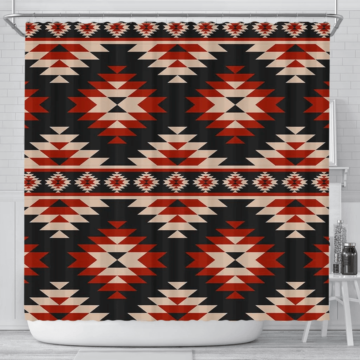 1sttheworld Shower Curtain -  America-Geometric Ethnic Seamless Pattern Traditional. American,Mexican Style Shower Curtain | 1sttheworld
