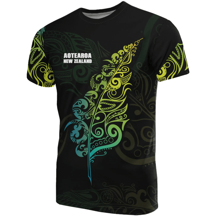 New Zealand T-shirt Colored Light Fern A11