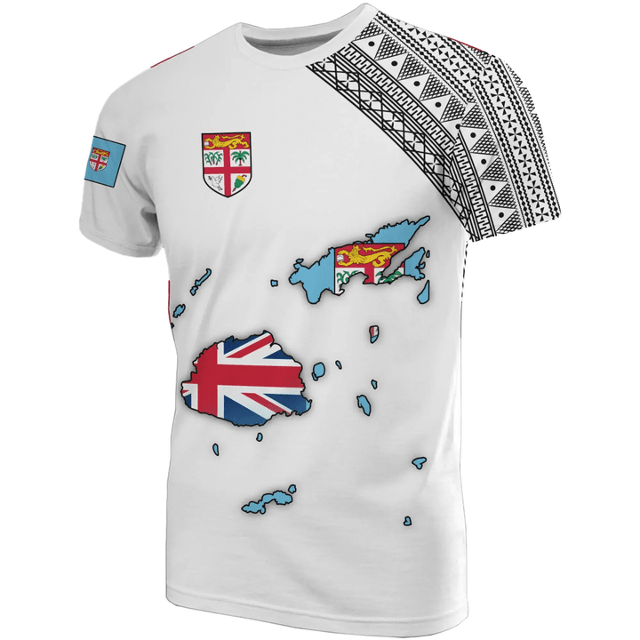 Fiji Map T-Shirt White A5