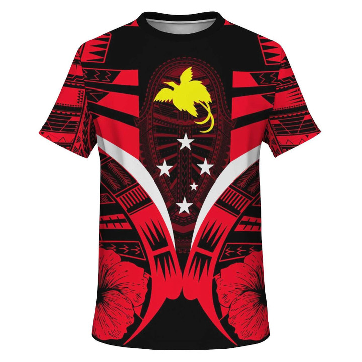 Papua New Guinea Tattoo T Shirt Hibiscus K7