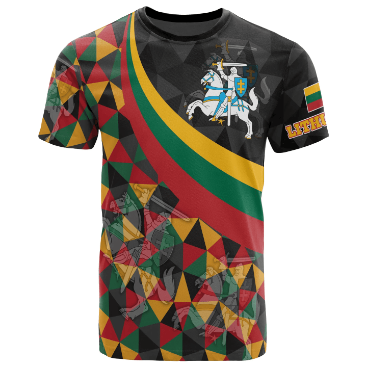 Lithuania T-shirt Lithuania Coat Of Arms with Flag Color 18