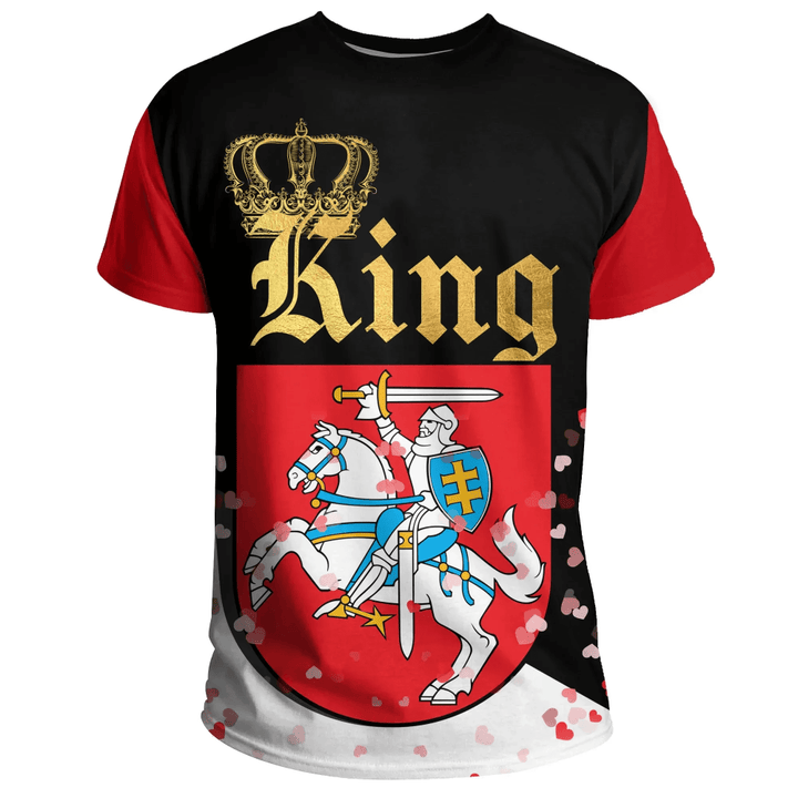 Lithuania T-Shirt King - Valentine Couple A7