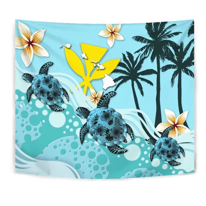 Hawaii Tapestry - Blue Turtle Hibiscus A24