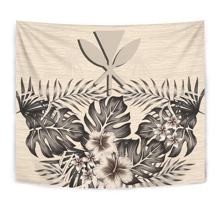 Kanaka Maoli (Hawaiian) Tapestry - The Beige Hibiscus A7